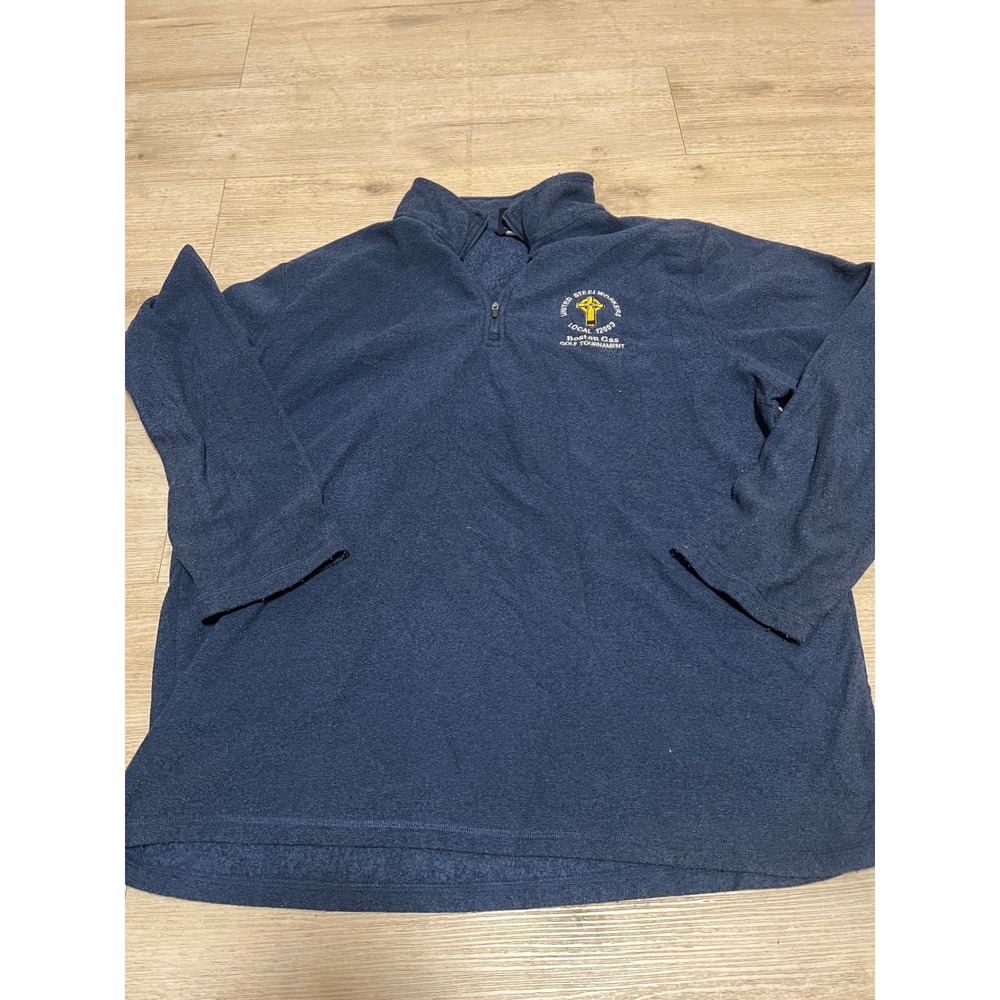 United Steel Workers Local 12003 Boston Gas Labor Union 1/4 Zip Blue Sz 2XL